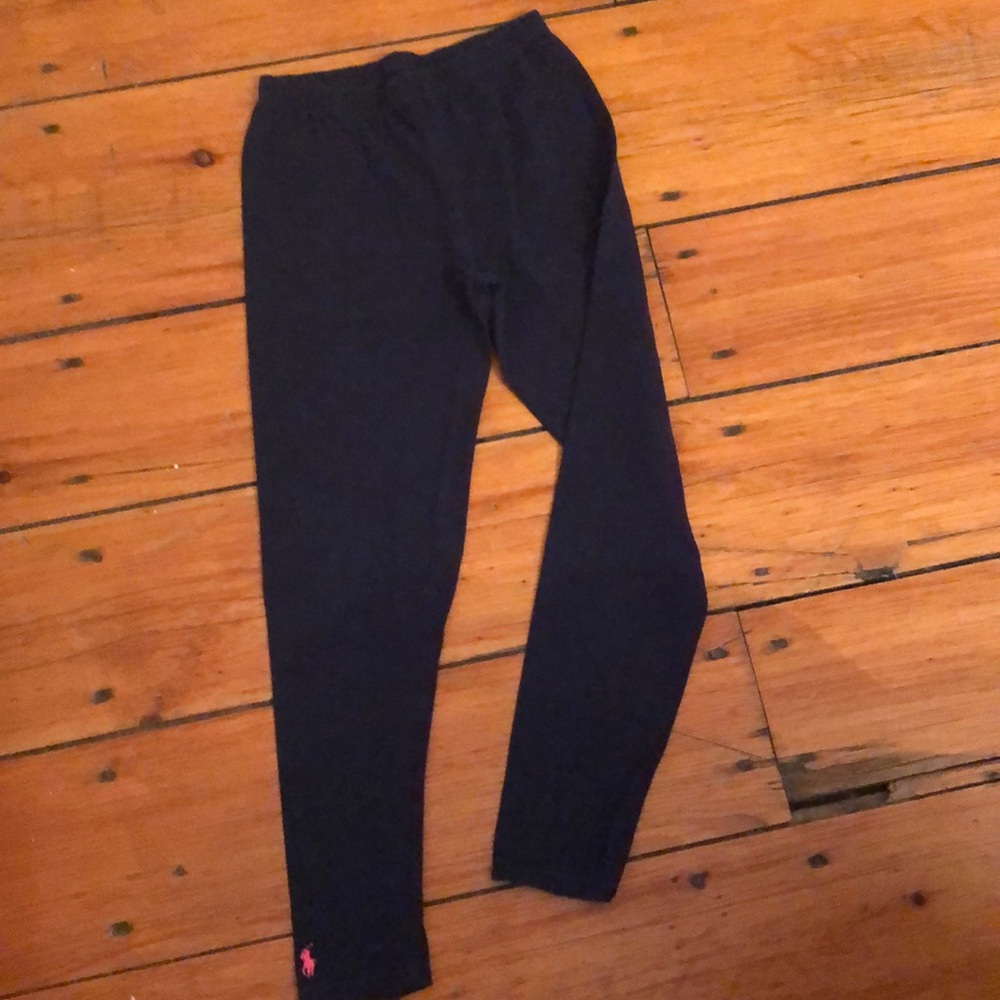 Polo leggings navy blue with pink logo